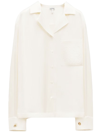 Loewe Anagram Silk Button-front Pajama Blouse In White