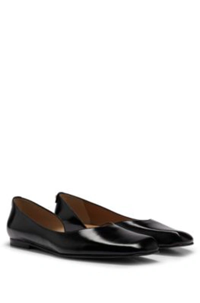 Hugo Boss Cut-out Ballerina Shoes In Black