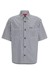 HUGO OVERSIZE-FIT SHIRT IN STRIPED COTTON CHAMBRAY