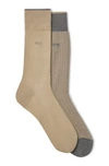 Hugo Boss Two-pack Of Socks In Mercerized Cotton In Grey