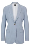 Hugo Boss Boss Jacketa One-button Virgin Wool Blazer In Patterned