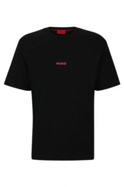 Hugo Cotton-jersey T-shirt With Back Artwork Print In Black