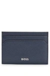 HUGO BOSS GRAINED-LEATHER CARD HOLDER WITH LOGO LETTERING