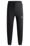 Hugo Boss Cotton-blend Tracksuit Bottoms With 3d-moulded Logo In Dark Grey