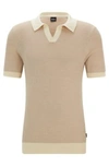Hugo Boss Polo Sweater With Open Collar In White