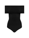 Alaïa Off-shoulder Knit Bodysuit In Black