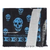 Alexander Mcqueen Slashed Skull-print Wool Scarf In Black