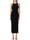 Blumarine Abito Midi Con Ricamo B Gothic In Strass In Black