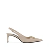 Dolce & Gabbana 60mm Logo-plaque Slingback Pumps In Beige