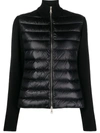 Moncler Black Padded Zip-up Cardigan In Black
