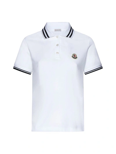 Moncler White Polo Shirt