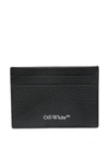 Off-white Diag-stripe Leather Cardholder In Black