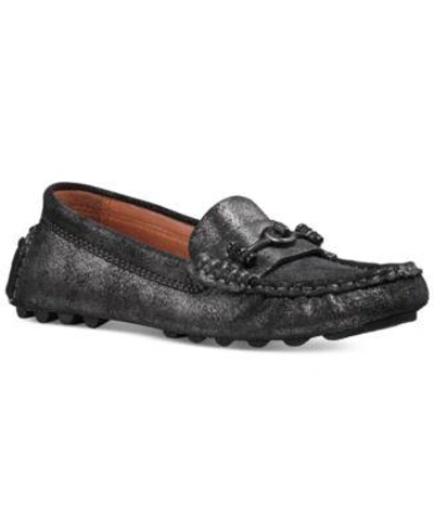 Coach Crosby Leather Loafer Drivers In Anthracite