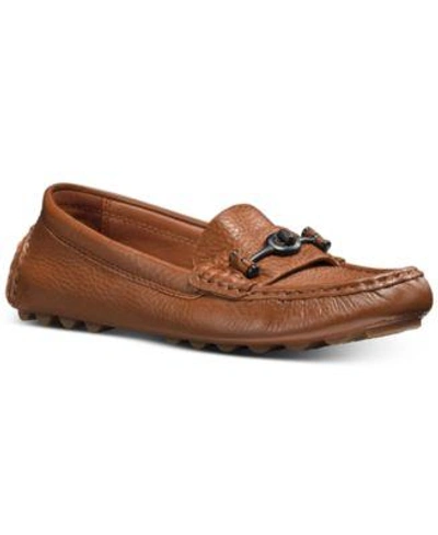 Coach Crosby Leather Loafer Drivers In Saddle