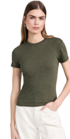 Theory Tiny Tee 2 Nebulous Organic Cotton Top In Dark Olive