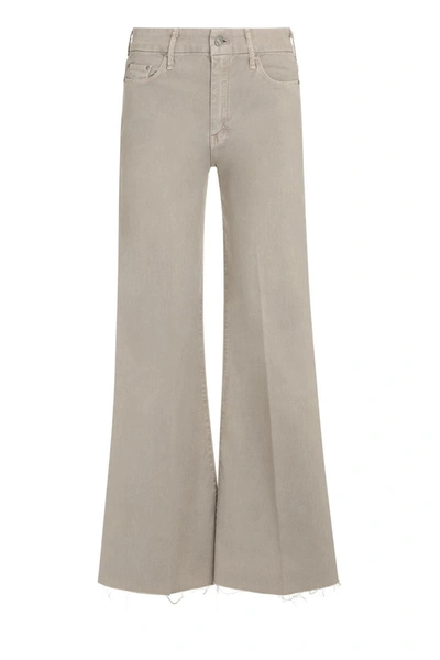 Mother The Roller Fray High-rise Wide-leg Jeans In Grey