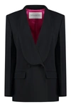 Nina Ricci Shawl-lapel Double-breasted Blazer In Black