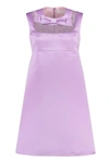 Nina Ricci Bow-detail Satin-finish Minidress In Lilac