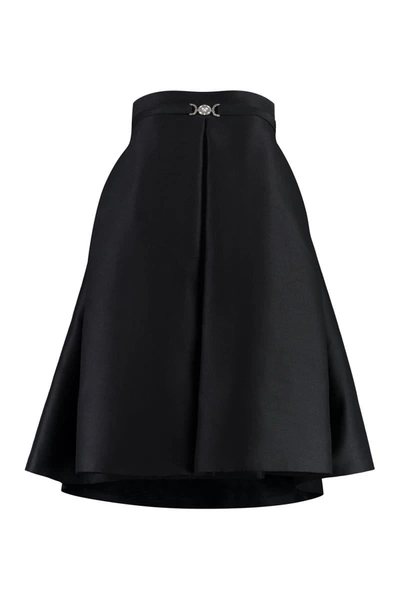 Versace Sculptural Pleated Strapless Mini Dress In Black