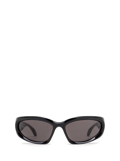 Balenciaga Eyewear Swift Oval Sunglasses In Black Black Grey