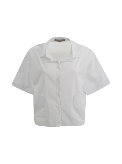 D.exterior Short Shirt With Pocket In White