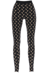 Marine Serre Black Recycled Jersey Moon Stirrup Leggings In Inverse Tan (black)