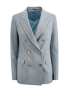 TAGLIATORE DOUBLE-BREASTED PINSTRIPE JACKET