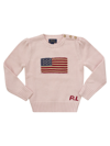 POLO RALPH LAUREN COTTON CREW-NECK SWEATER WITH FLAG
