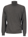 Fedeli Turtleneck Sweater In Virgin Wool In Gray