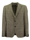 TAGLIATORE PRINCE OF WALES JACKET IN WOOL, SILK AND CASHMERE