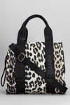 GANNI TOTE IN ANIMALIER POLYESTER