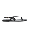Ancient Greek Sandals Synthesis Flat Leather Sandals In Black