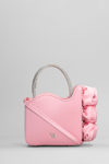 LE SILLA ROSE HAND BAG IN ROSE-PINK SATIN