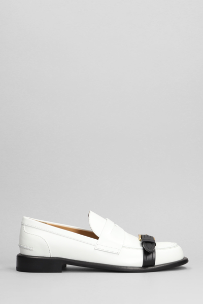 Jw Anderson Animated Mocassin Loafers In White Leather