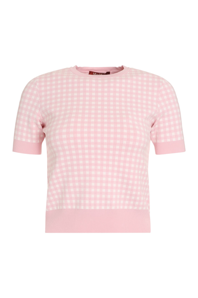 Max Mara Epoca Knitted T-shirt In Pink