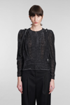 Isabel Marant Zarga Blouse In Black Viscose In Black