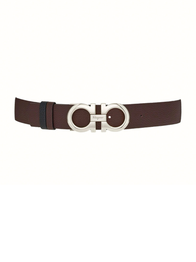 Ferragamo Adjustable And Reversible Belt In Brown