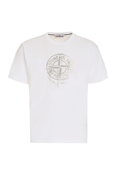 Stone Island Cotton Crew-neck T-shirt In White