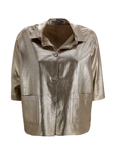 D.exterior Bronze Short-sleeved Shirt In Brown
