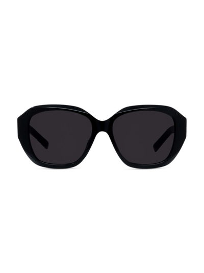Givenchy Gv Day Acetate Square Sunglasses In Shiny Black Smoke
