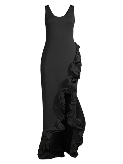 One33 Social Women's Taffeta Hem Sheath Gown In Black