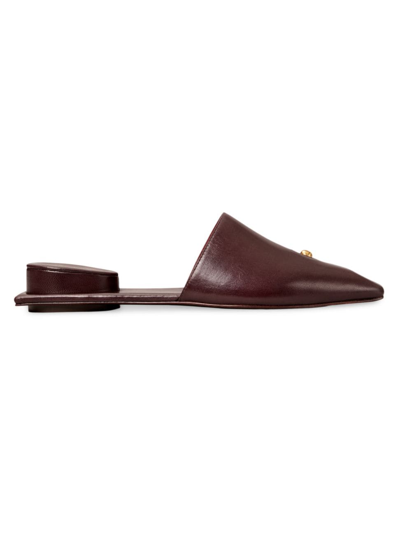 Tory Burch Pierced Mule In Plum Gold