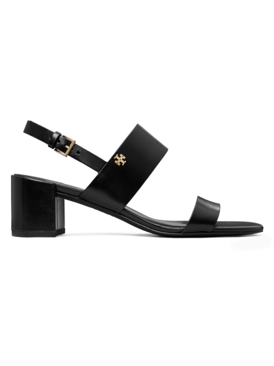 Tory Burch Women's Double T 50mm Leather Sandals In Black