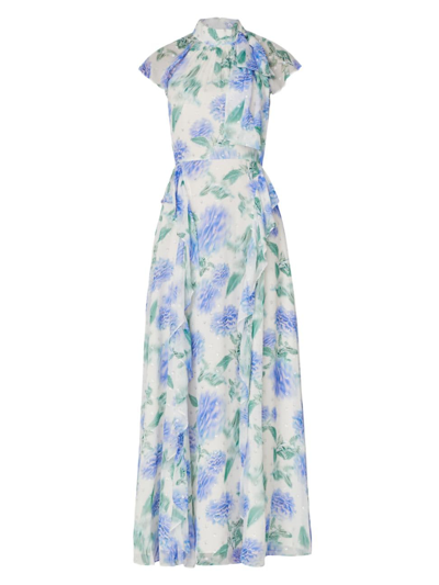 Shoshanna Women's Astreri Floral Cap-sleeve Maxi Dress In Ivory Lavender