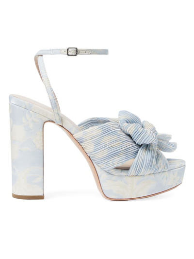 Loeffler Randall Women's Natalia Knotted Platform Sandals In Dustybluefloral