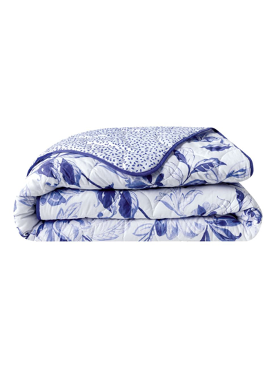 Anne De Solene Egerie Coverlet In Blue On White