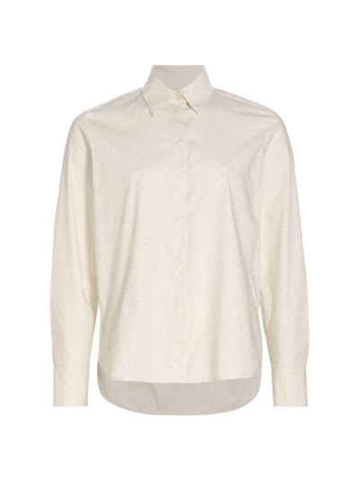 Marella Women's Orense Poplin Crystal Shirt In Wool White