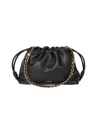 Loewe Flamenco Ruched Leather Crossbody Bag In Black