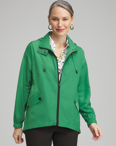 Chico's Water Repellent Jacket In Verdant Green Size Large |  Zenergy