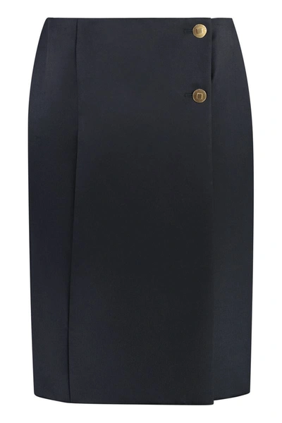 Givenchy Buttoned Midi Skirt In Blue